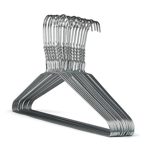 Plain Silver Metal Wire Coat Hangers 13G Box Of 500